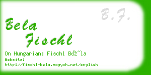 bela fischl business card
